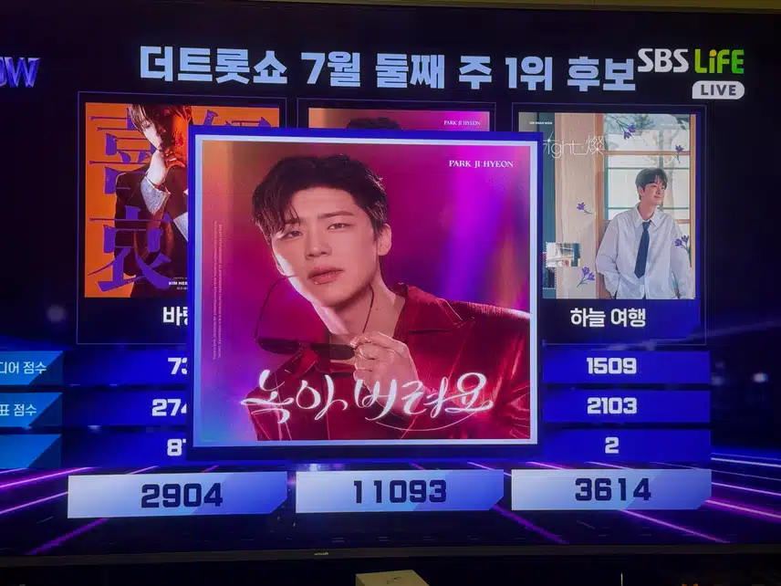 더트롯쇼 녹아버려요 1위 축하합니다! 