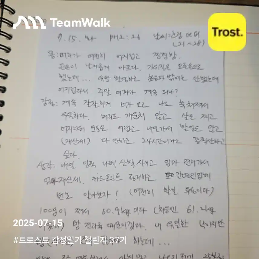 감정일기 37기 8일차 인증 