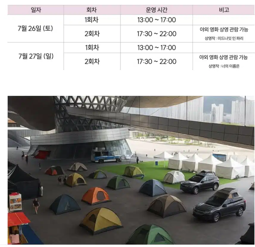 2025 부산여행영화제(주제 : 도심 속 캠핑)가 다가옵니다..