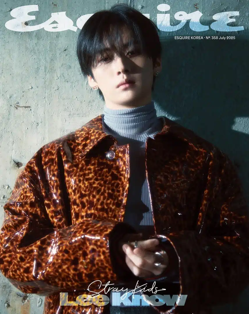 Sesión fotográfica de la edición de agosto de Lee Know, de Stray Kids, para Esquire
