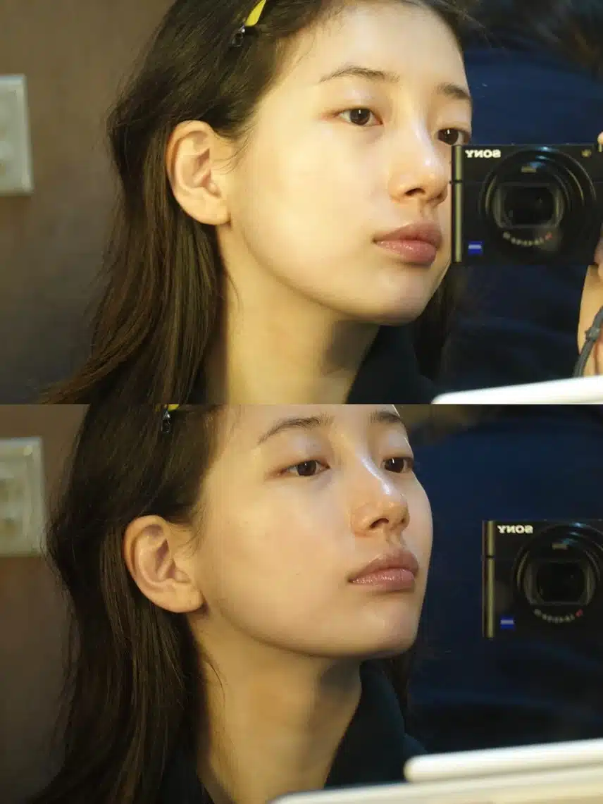 Suzy's Instagram update that looks pretty with makeup and without makeup