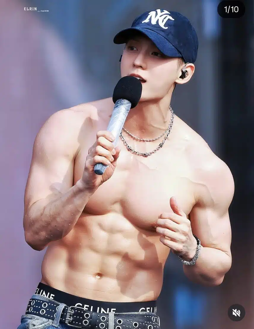 Minhyuk 在 Instagram 上发布了一张 Waterbomb 的照片，太疯狂了，太热了