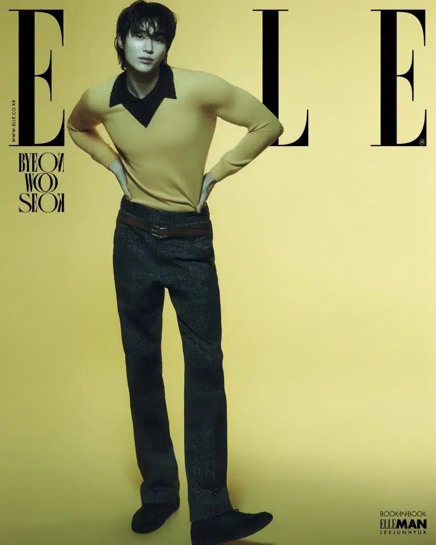 El cuerpo de triángulo invertido perfecto del humano Prada Woo Seok