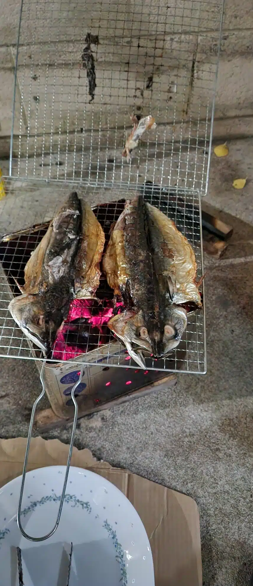 숯불 석쇠 생선 구이!