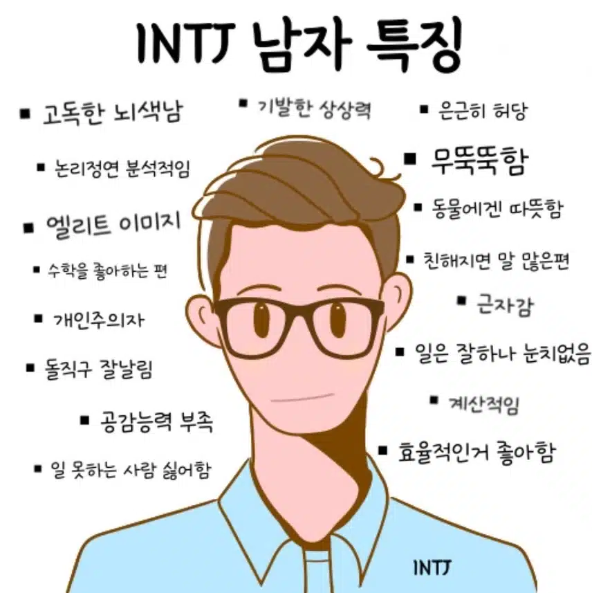 INTJ 남자사용설명서 : 특징, 장단점, 연애&이별방식