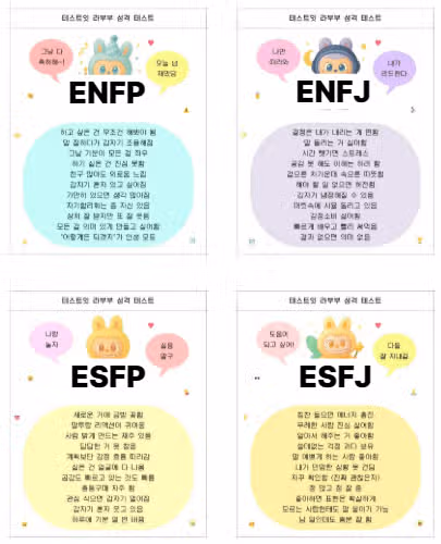 라부부 성격 테스트 해보기! (캐릭터 테스트, MBTI 정리)