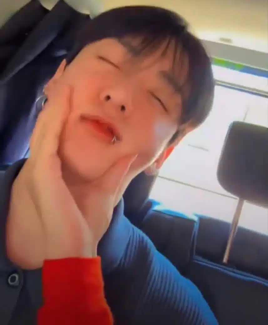 인스타라이브에서 정국 볼 찌부시키는 뷔