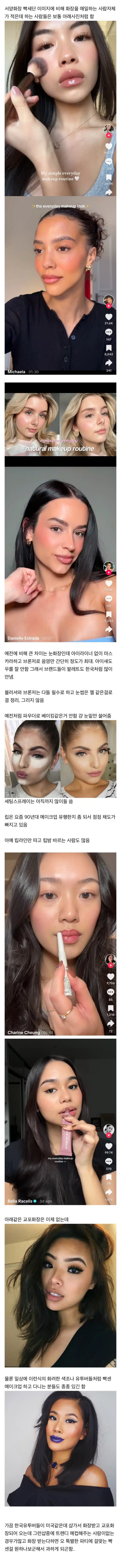눈 화장을 거의 안 하는 요즘 서양 메이크업 트렌드