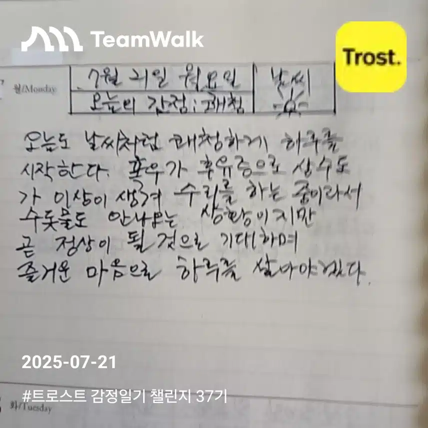 감정 일기 챌린지 인증!