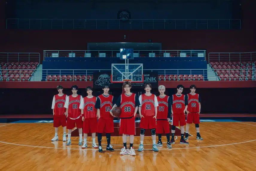 Photo conceptuelle de la chanson pré-sortie Slam Dunk de Zerobaseone publiée
