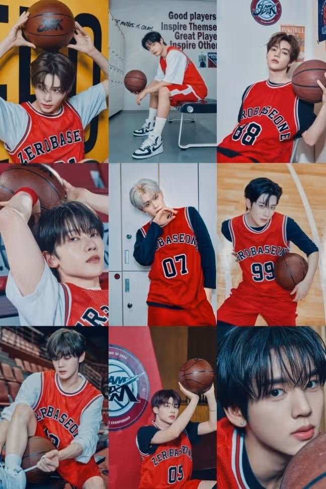 Photo conceptuelle de la chanson pré-sortie Slam Dunk de Zerobaseone publiée