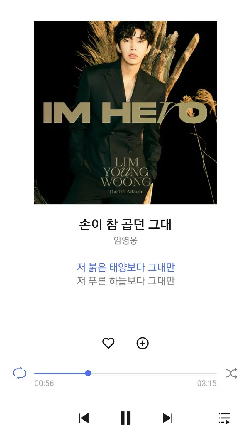 영웅님 손이 참 곱던 그대 노래 들어요 