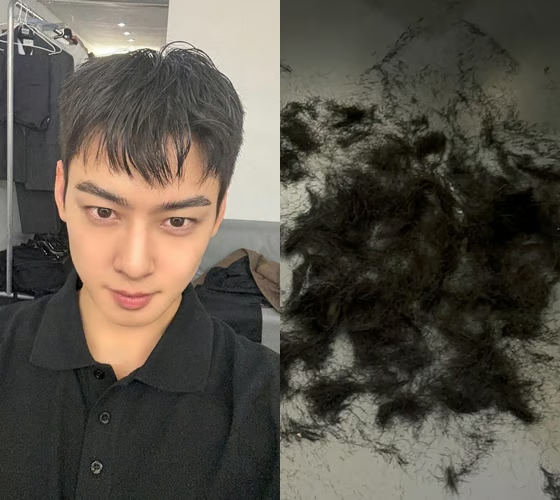 차은우님 입대 일주일전! 머리 잘랐네요