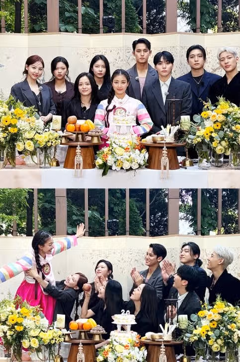 트와이스 지효 JYP입사 20주년 잔치에 참석한 성진님