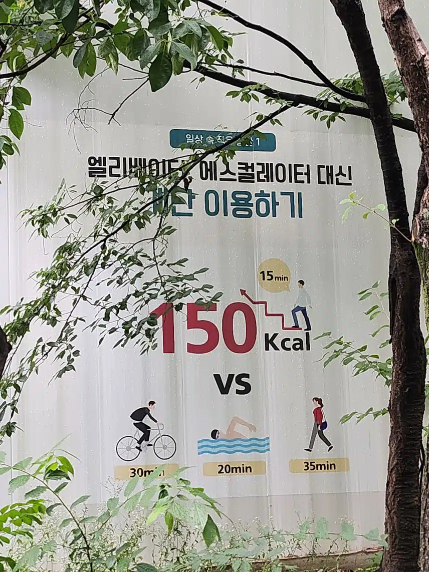 핑계댈수없게 언제나 눈에뜨는 계단오르기!
