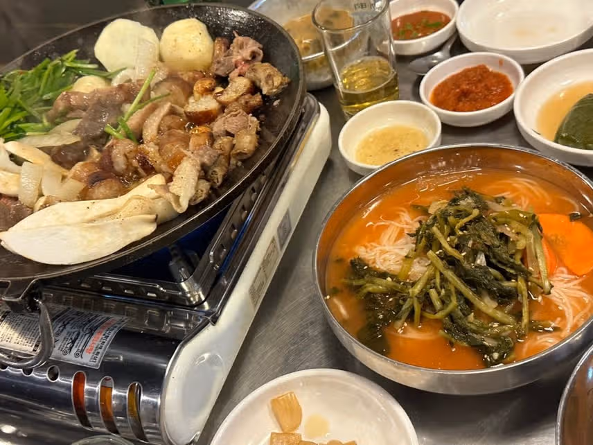 맛있는 열무국수와 곱창 