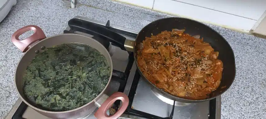 남편이 아침에  요리