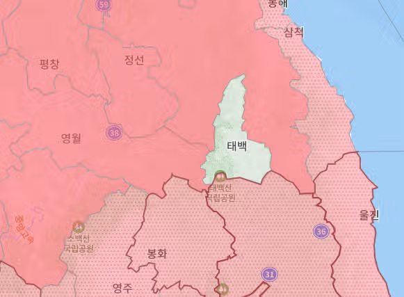 전국 폭염 속에도 굳건한 태백시
