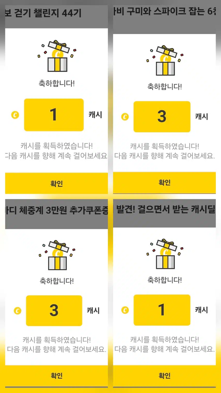 팀워크 하루 걷기 챌린지 인증 캐시