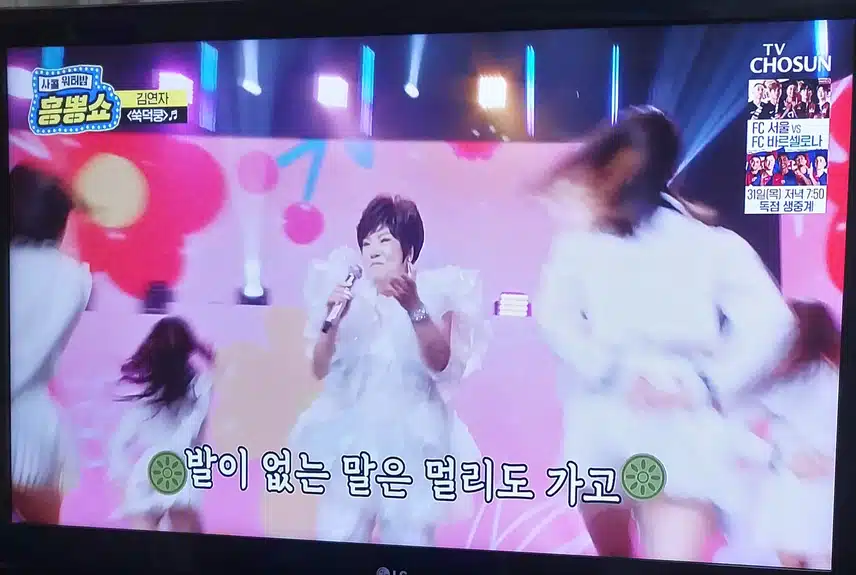 김연자님이 쑥떡쿵 노래불렀어요
