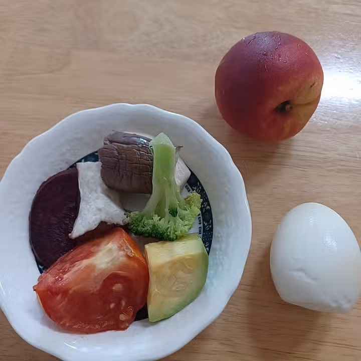 채소🍆🥦🥕, 계란🥚, 천도복숭아🍑 먹어요!