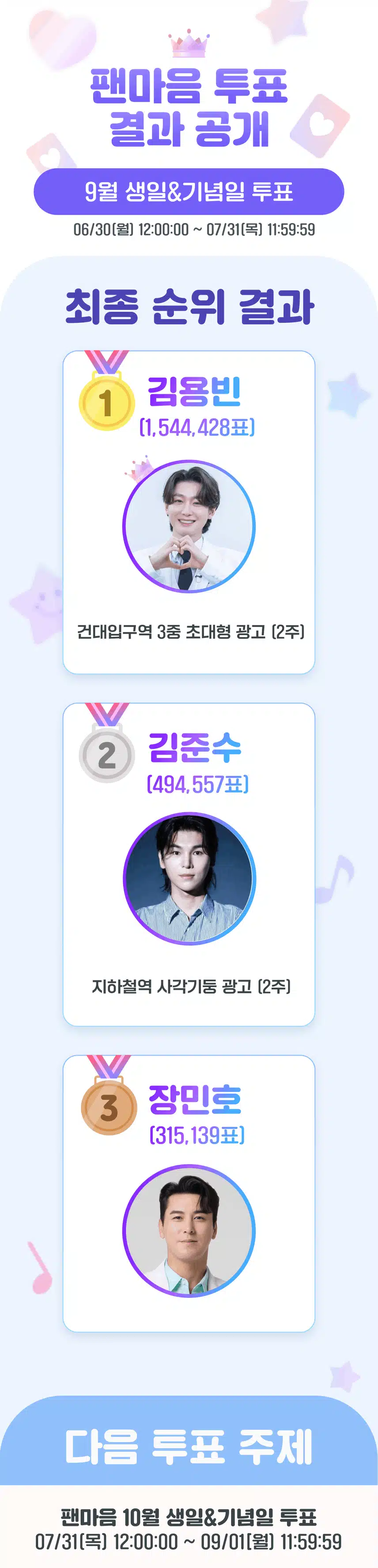 🎂9월 생일&기념일 투표 결과 공개!