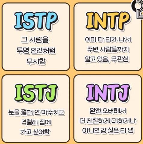 INTP가 싫어하는 사람은? (인간혐오, 손절, 인간관계 스타일)