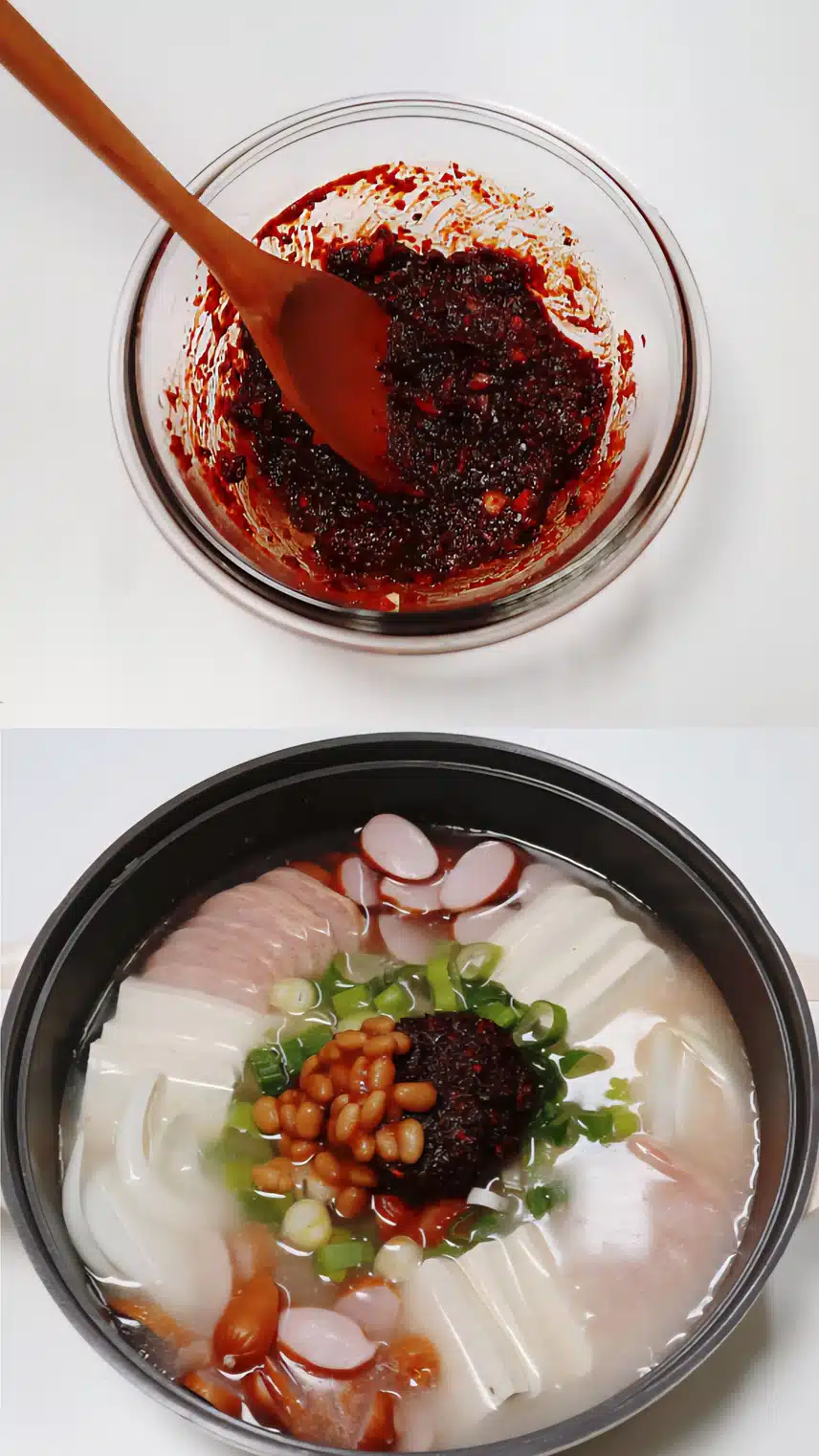 햄 듬뿍 부대찌개 만들었어요