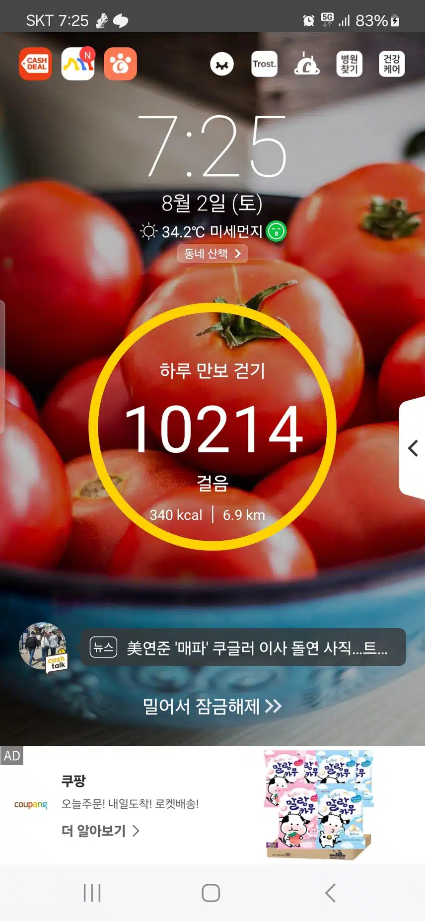 오늘의 만보걷기. ^^ (오랜만입니다)