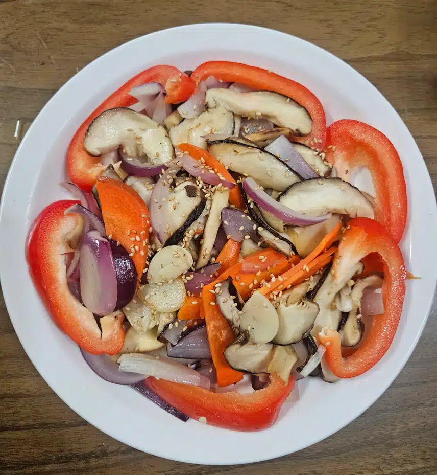 송화버섯 야채구이로 🍄‍🟫🧅🥕🧄