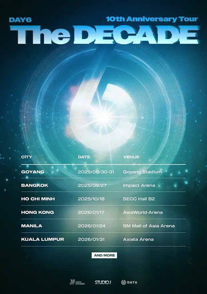 데이식스, 10주년 기념 투어 <The DECADE> 발표