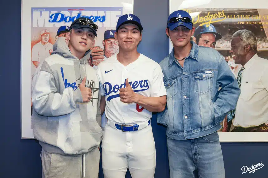 S.Coups dan Mingyu Seventeen memposting di akun resmi Dodgers