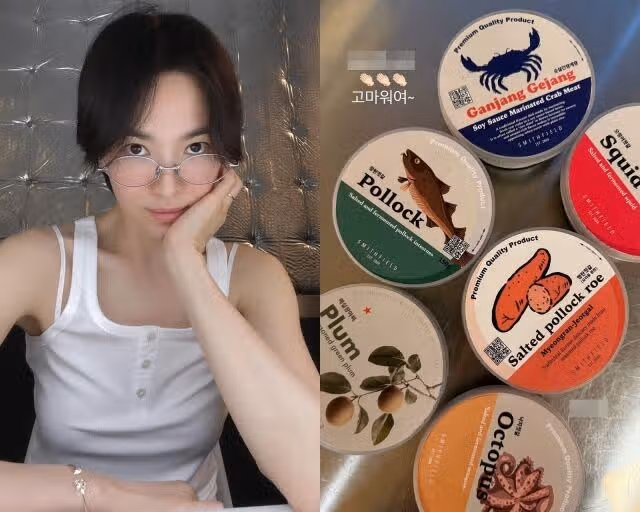 Song Hye-kyo publicó una foto de la guarnición que recibió como regalo en Instagram.