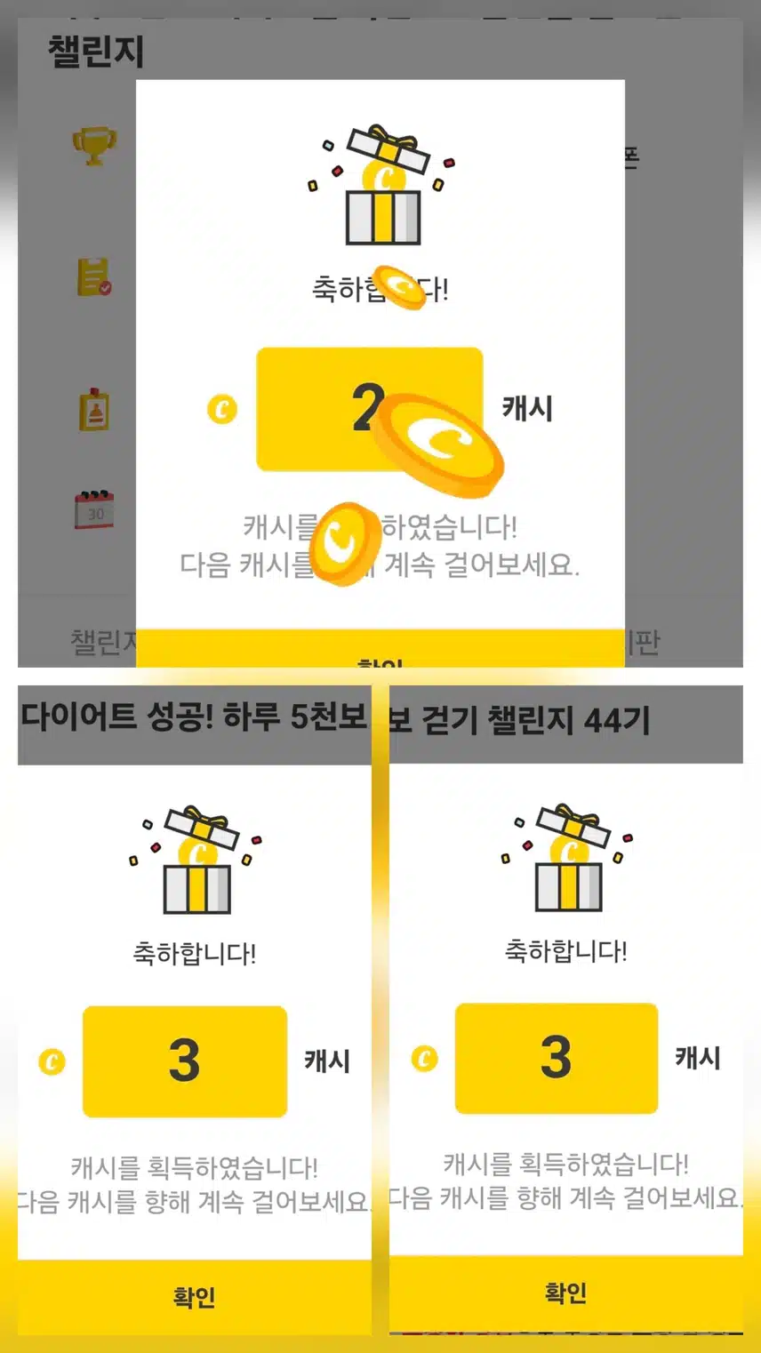 팀워크 하루 걷기 챌린지 인증 캐시 