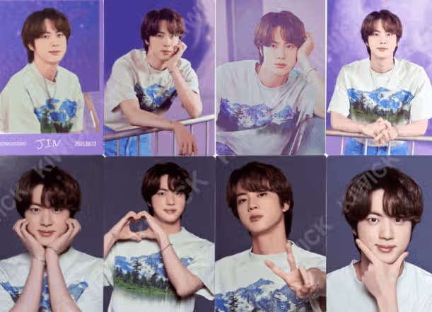 Kartu foto mini mikrokosmos barang BTS