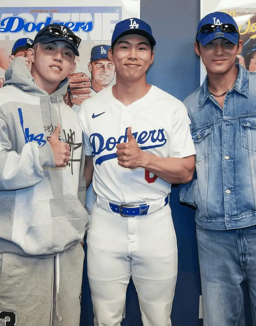 Seventeen's Mingyu and S.Coups go to watch the LA Dodgers game