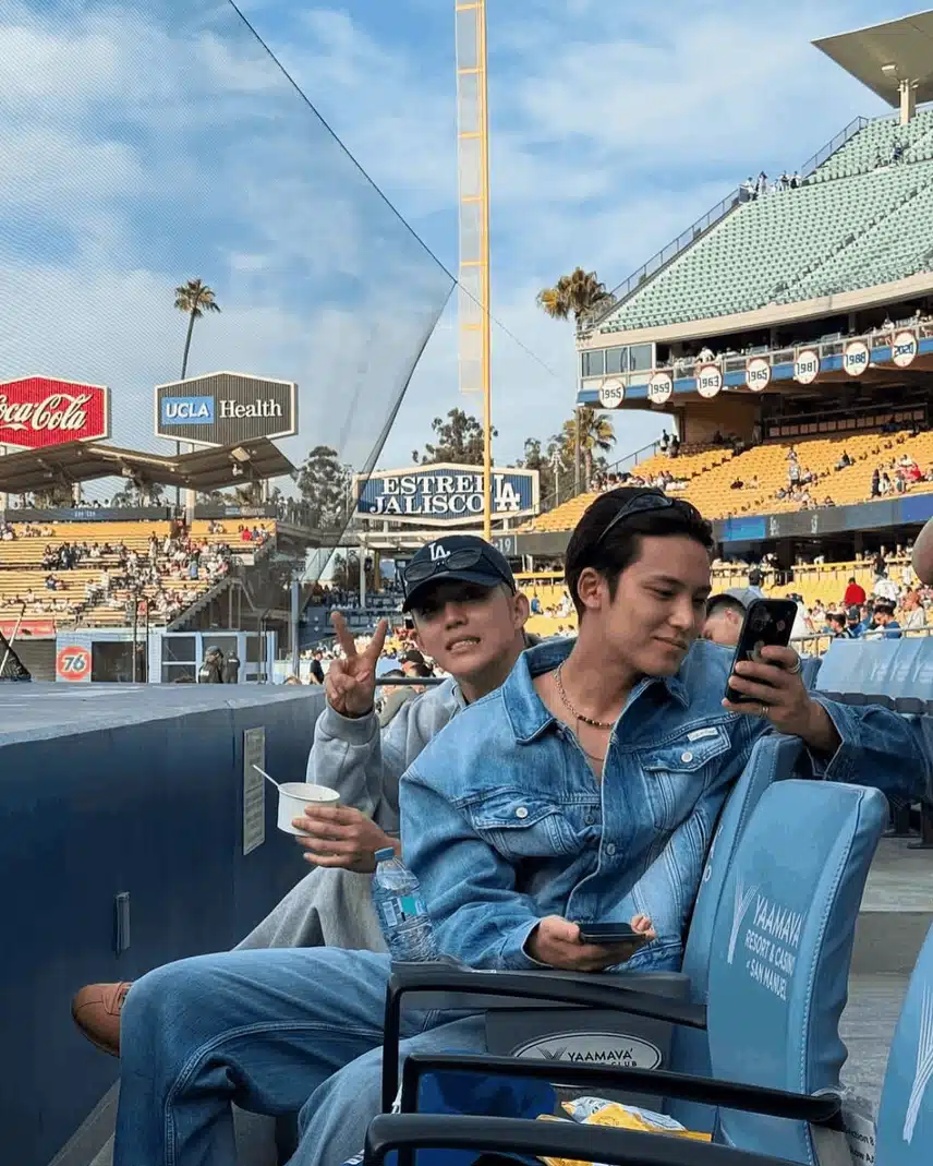 Seventeen's Mingyu and S.Coups go to watch the LA Dodgers game