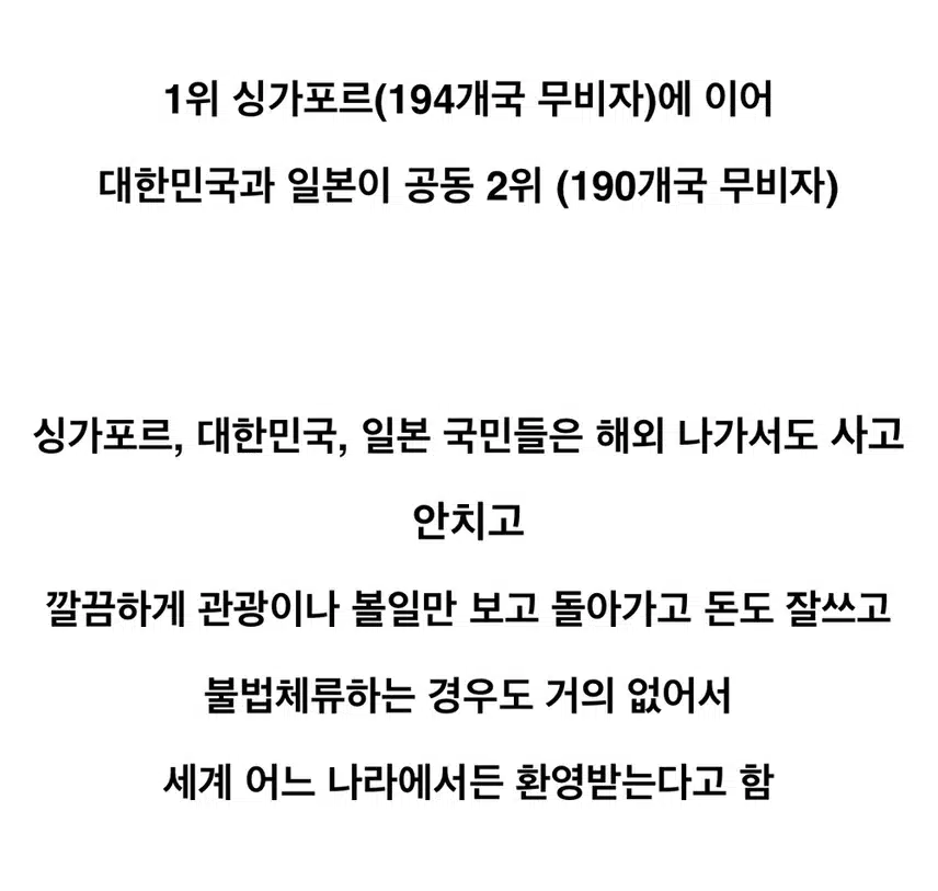 2025 기준 여권 파워 순위