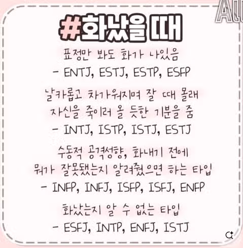 ISTJ 분노 유형! 화났을 때 반응부터 화 풀어주는 방법까지