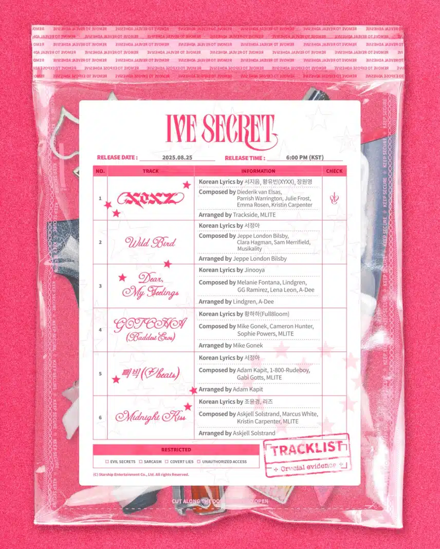 < 𝐈𝐕𝐄 𝐒𝐄𝐂𝐑𝐄𝐓 > 트랙리스트 👏