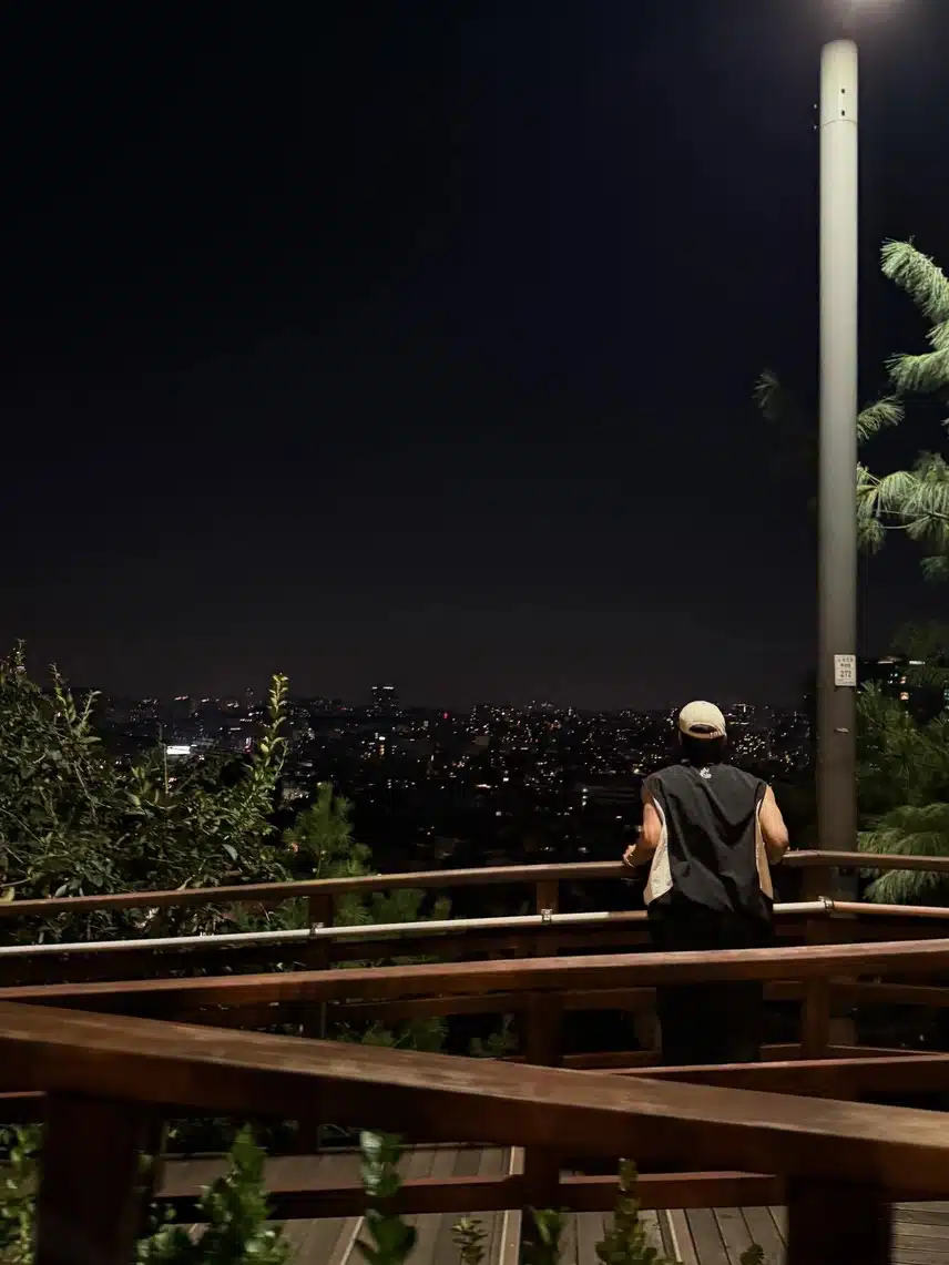 Joshua's Instagram is up, even when he's out for a night walk!