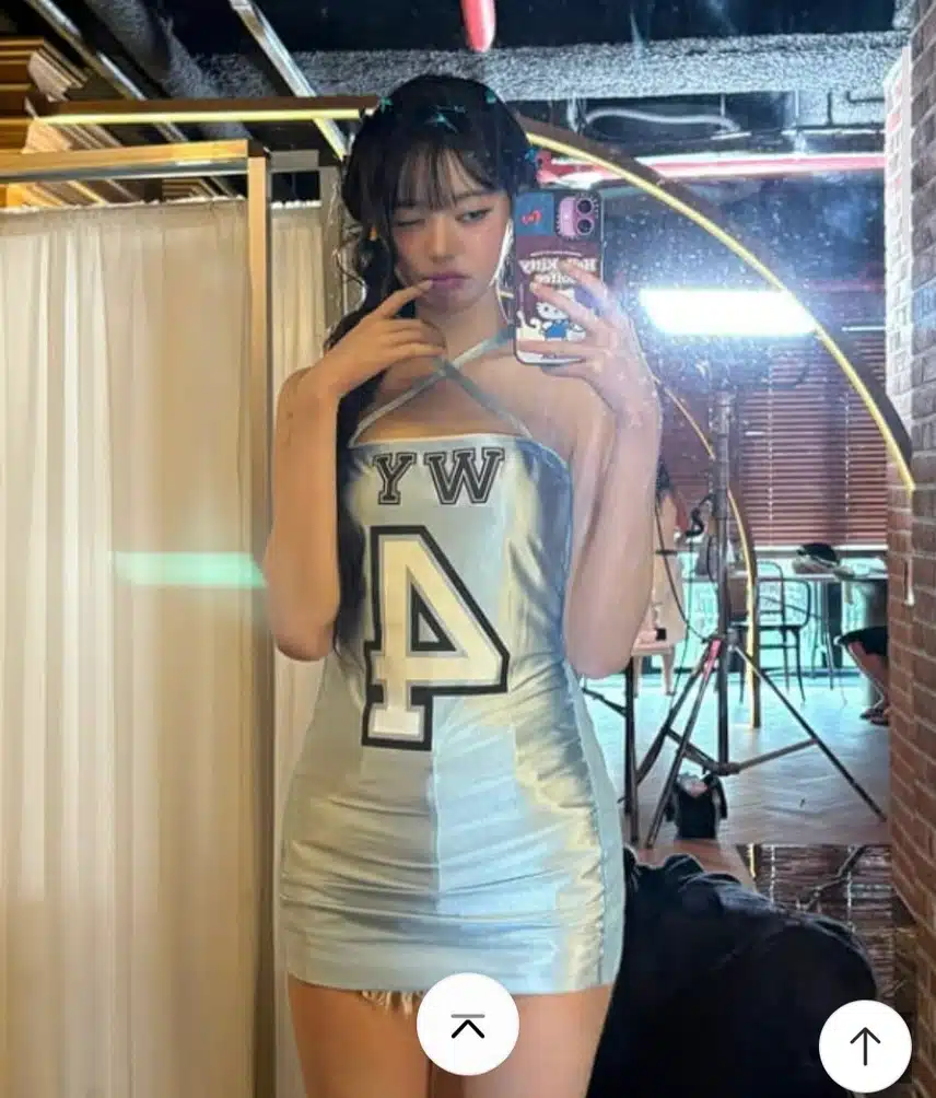 야구장  시구의상으로 논란이되었던 의상 사진 이네요