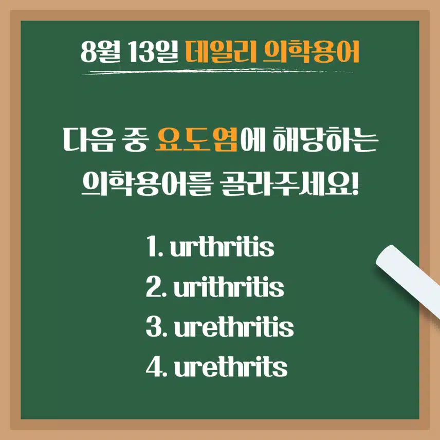[8/13] 간호사, 간호학과 필수 ⭐데일리 의학용어⭐ 퀴즈도 풀고? 공부도 하고! 같이 암기해요🤩