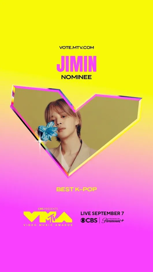 ジミンがMTV VMAで初のソロノミネートを獲得