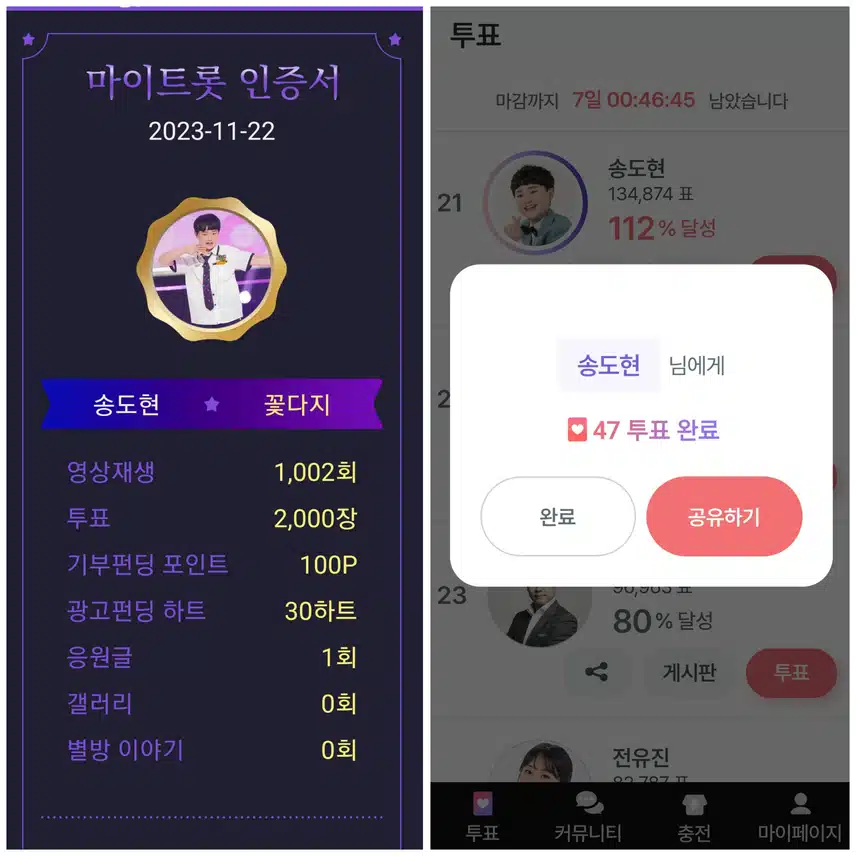 사랑스러운 내가수 송도현을 응원합니다